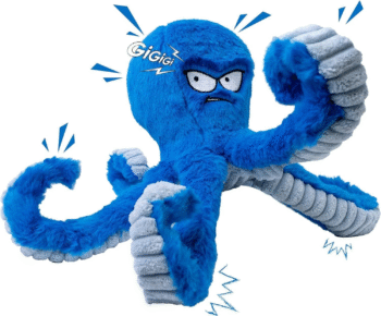 Tough Squeaky Dog Toy – Crinkle Octopus for Interactive Play